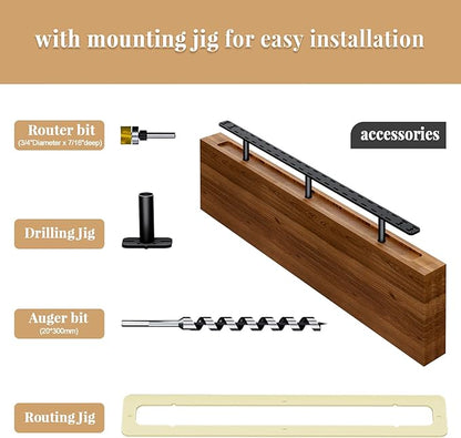 2pcs Floating Shelf Hardware Heavy Duty Hidden Shelf Brackets Support,Wall Mounting Invisible Floating Shelves Bracket (34" x 6" x 1.5" with Tools)