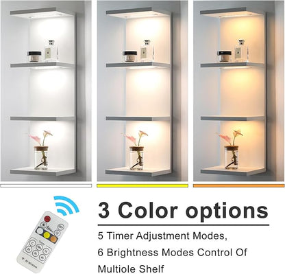 4 Tier LED Wall Shelf - Modern Floating Shelves for Makeup Vanity, Bedroom, Living Room | Easy Install Cosmetic & Display Lack Shelf, White