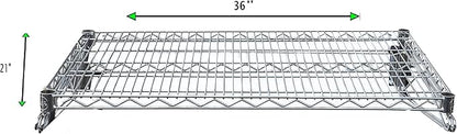 Heavy Duty Chrome Wire Storage Wall Shelf (21" x 36")
