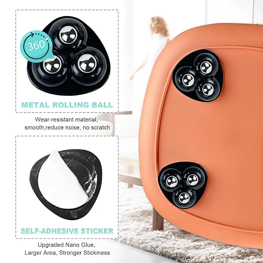Appliance Casters - Furniture Sliders & Appliance Rollers for Kitchen, Coffee Machine, Blender, Oven - Helps Mom or Wife Easily Solve Countertop Sliding (Black, 4pcs)