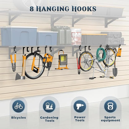 2-Pack 1x4ft Heavy Duty Garage Shelving, 1' x 4' Garage Wall Shelving Wall Mounted (2pack-1x4ft)