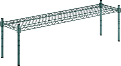 12" x 48" x 14" Green Epoxy Wire Storage Shelf, Dunnage Rack, Commercial 1 Tier Small Shelf