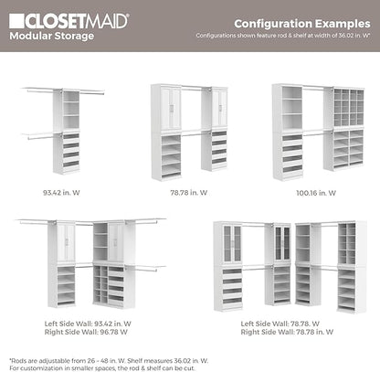 ClosetMaid Modular Closet Collection Shelf and Hang Rod Accessory Kit, 36-Inch Shelf and Hang Rod Kit