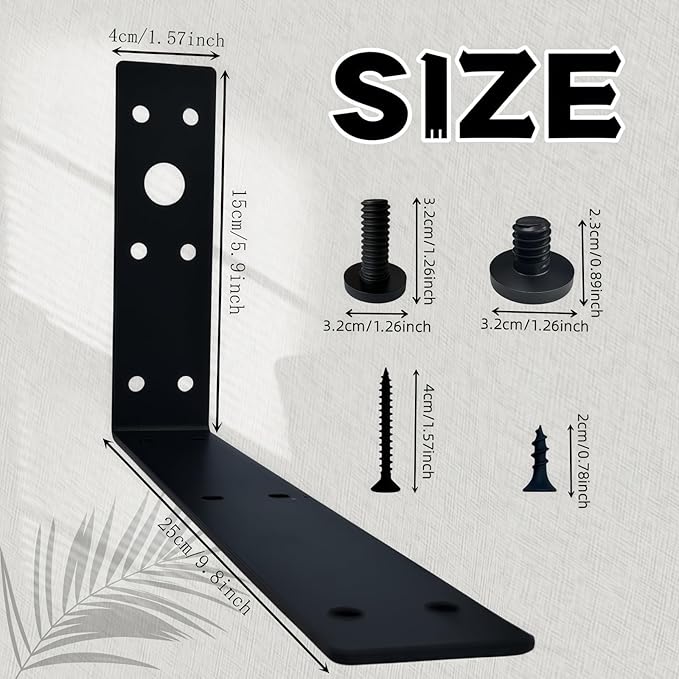 Shelf Brackets for Suncast Sheds,Iron Shelf Accessory Outdoor Sheds Storage,Black,Brackets Only,with EZ Bolt Assembly (L1)