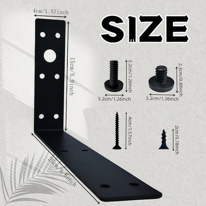 Shelf Brackets for Suncast Sheds,Iron Shelf Accessory Outdoor Sheds Storage,Black,Brackets Only,with EZ Bolt Assembly (L1)