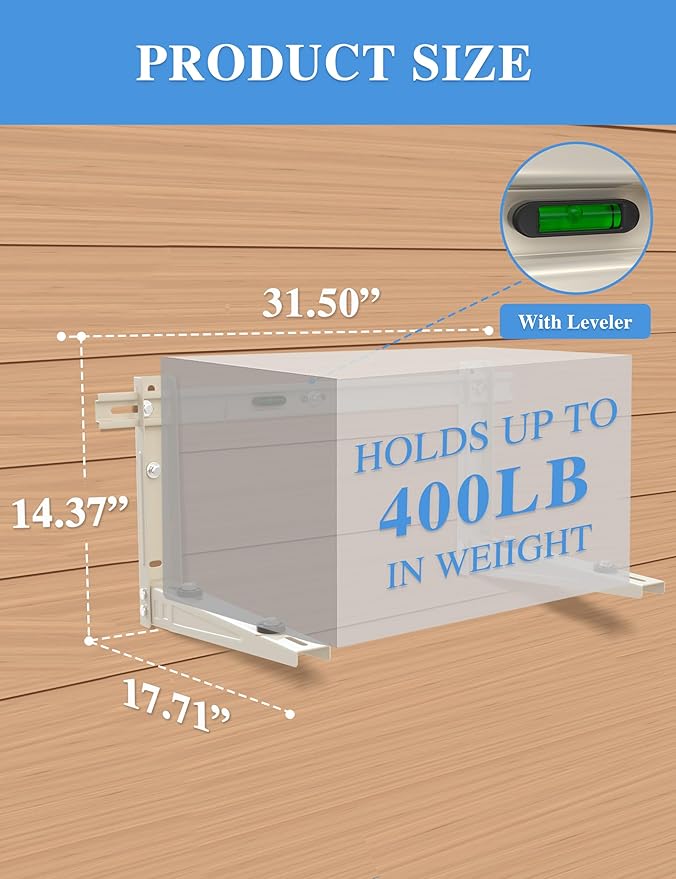 Mini Split Wall Mounting Bracket Outdoor, for 7000-12000 BTU Universal Ductless Air Conditioners, Heat Pumps, Heavy-Duty Mini Split AC Mount, Foldable Mini Split Bracket Max 400 Lb Capacity