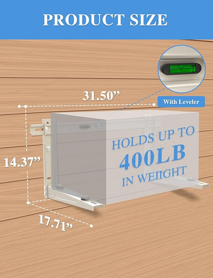 Mini Split Wall Mounting Bracket Outdoor, for 7000-12000 BTU Universal Ductless Air Conditioners, Heat Pumps, Heavy-Duty Mini Split AC Mount, Foldable Mini Split Bracket Max 400 Lb Capacity