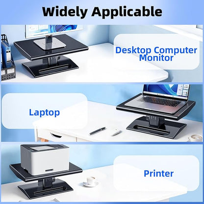 Computer Monitor Stand Riser,Height Adjustable Laptop Stand with Drawer & Phone Holder,Desktop Storage Stand for Printer,Desk Organizer for Office & Home Supplies