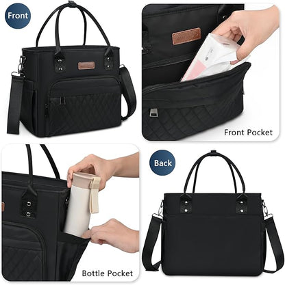 MIYCOO Lunch Bag Lunch Box Women - Leakproof Insulated Lunch Cooler Bag for Men Women - Large Lunch Tote Bags Adults, Black
