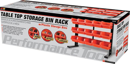 Performance Tool W5186 15-Bin 3-Tier Table Top Storage Organizer Rack.