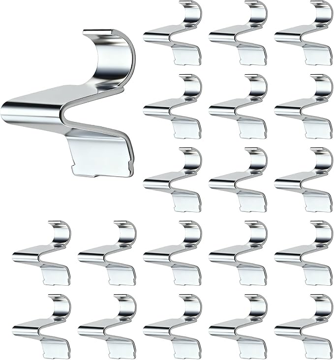 20-Pack Heavy Duty Adjustable Metal Shelf Clips Compatible with Sandusky Cabinets - Thickened 0.59in Big End & 0.31in Insert End for Metal Shelving, Bookcases, and Office Furniture