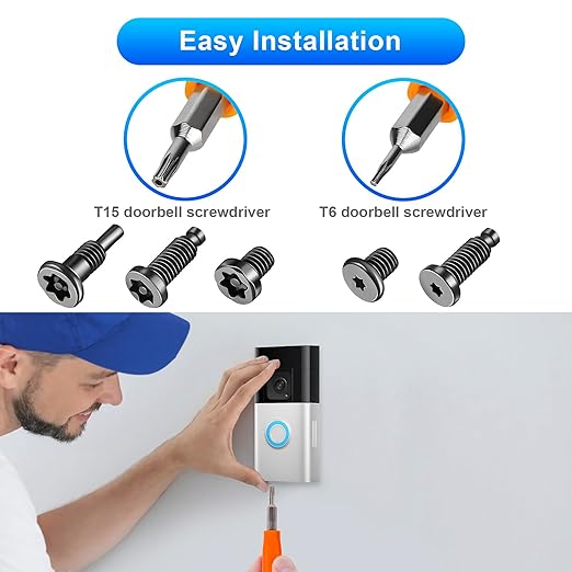 20Pcs Security Screws for Camera Doorbell Screws Replacement with Video Doorbell 2/3/4/Pro 2, CTYUKHS