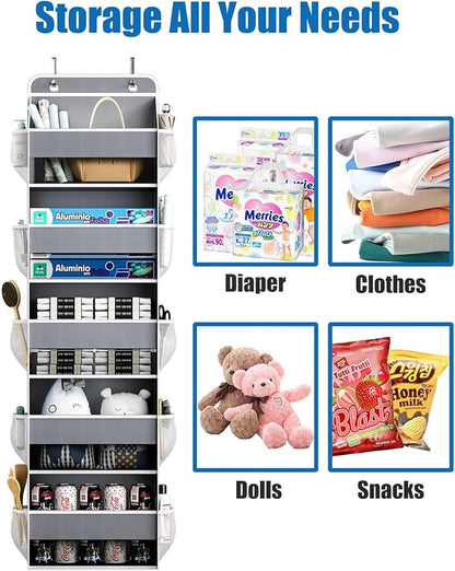 Over The Door Storage Organizer, RV Bathroom Organizer, Over The Door Organizer Camper Storage and Organization, 5 Shelf Hanging Over Door Organizer for Camper, Bathroom, Bedroom, Closet