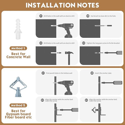 4 Pack L16 x H 10" Heavy Duty Shelf Brackets with Screws Wall Shelves Brackets with 90 Degree Triangle, Black Metal Shelf Brackets, Shelves L Brackets(400x250mm)
