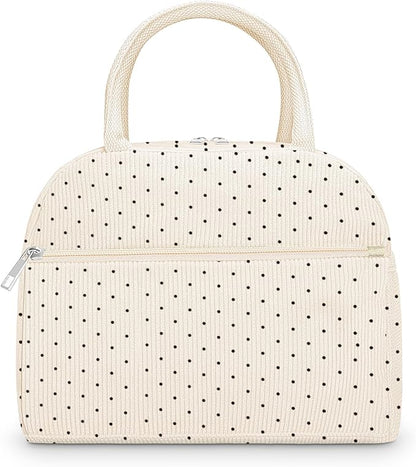 DALINDA Corduroy Lunch Bag Lunch Box for Women Men,Cute Insulated Lunch Bags,Water-Resistant Cute Cooler Lunch Tote Bag, Reusable LunchBox Large Capacity for Work Travel Picnic