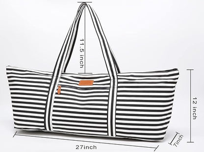 Large Yoga Mat Bag for Women Men, Travel Gym Bag for Pilates Office Beach Workout, Yoga Mat Tote Carrier with Mat Strap for 1/4" 1/2" Thick Exercise Yoga Mat