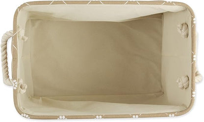 Bone Dry Pet Storage Paw and Bone, Trellis Collection, Medium Rectangle, 16x10x12, Taupe
