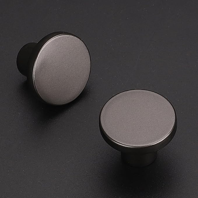 Ravinte 5 Pack Cabinet Knobs Pearl Grey Kitchen Cabinet Knobs Round Dresser Drawer Pulls Closet Door Pulls 1-1/5 Inch