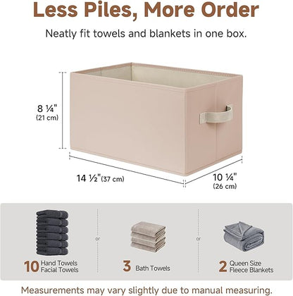 StorageWorks Closet Organizer Storage Baskets, Fabric Storage Bins for Shelves, Closet Organization and Storage Basket, Organizer Bins, Light Brown, 3-Pack, Large