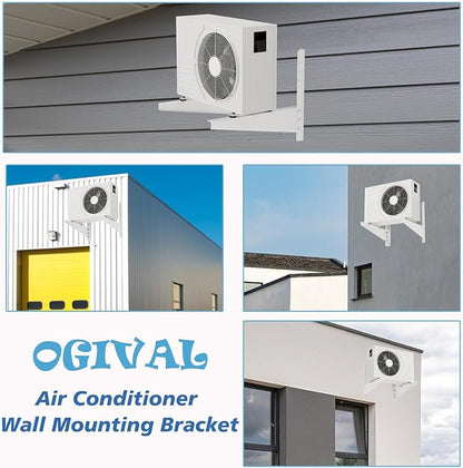 Outdoor Mini Split Wall Mounting Bracket for 9,000-18,000 BTU Air Conditioner, Heavy Duty AC Support Bracket for Outside, Holds Up to 330lbs