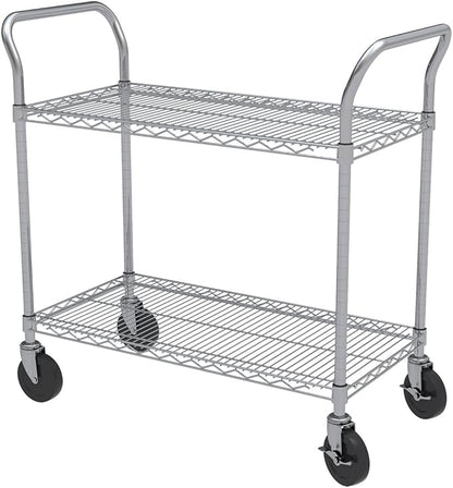 Akro-Mils AWPCAST4 Swivel Non-Marking Locking Caster Wire Shelving System Upright Legs 2 Casters with Brakes, 400lbs Weight Capacity, 4-Inch