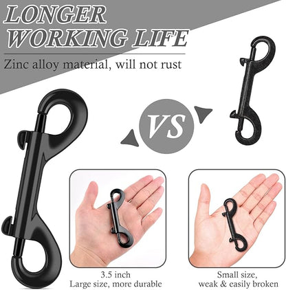 ERKOON 3.5 inch Double Ended Bolt Snaps Hooks 110lbs Load Capacity Zinc Alloy Double Sided Clips Heavy Duty Trigger Snap for Dogs Leashes/Water Bucket/Horse Feed/Hammocks (22 Pack)