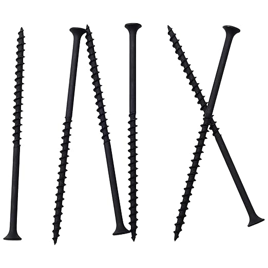 60pcs #10 × 4 inch High Hardness Drywall Screws, Black, Coarse Thread, Phillips Drive, Bugle Head, Black Wood Screws, Long Screws, Wood and More