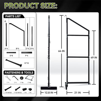 4 Pack Shipping Container Shelf Brackets, Upgraded Adjustable 3 Tier Shipping Container Shelving, 64" x 21", Heavy Duty High Load Capacity for Storage Optimization, Garage, Warehouse, Industrial Use