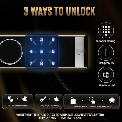 8.6 Cu Ft Extra Large Home Safe with Fireproof and Waterproof Bag,Heavy Duty Double Door Security Safe Box with Removable Shelves,Digital Safes with Hidden Lock Box for Cash Files Office