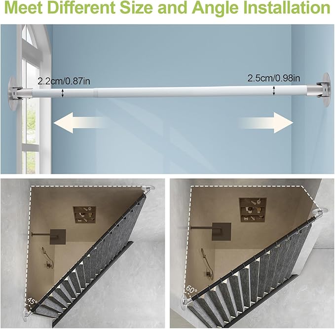 Adjustable Shower Curtain Rod Bracket, 4Pcs Different Sizes Titanium Steel Single Swivel Flange Heavy Duty Closet Rod Holder with Screws (Silver, Inner Dia. 22mm & 26mm)