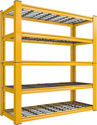 REIBII Garage Shelving Load 3200LBS, 5-Tier Storage Shelves, Adjustable Heavy Duty Metal Shelving Unit for Pantry, Basement, Warehouse, 72" H x 36" W x 16" D