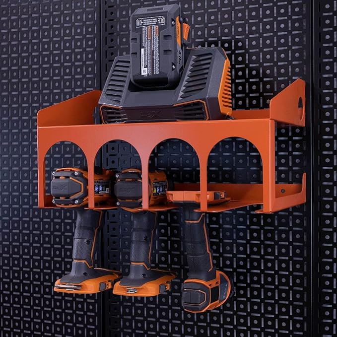 OmniWall Cordless Drill Holder Tool Organization System Orange