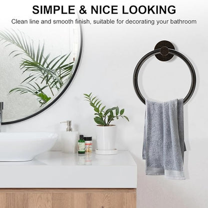 SetSail Towel Holder Stainless Steel Towel Ring for Bathroom Wall Screw-in Hand Towel Holder 3 Packs Towel Hanger for Bathrooms Oil Rubbed Bronze