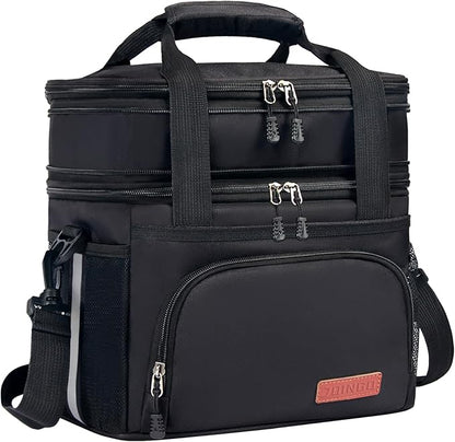 Tactical Lunch Box for Men & Women – Expandable 16L Double Deck Insulated Cooler Bag for Work, Construction & 12-Hour Shifts – Heavy Duty Leakproof Large Meal Prep Tote with Shoulder Strap