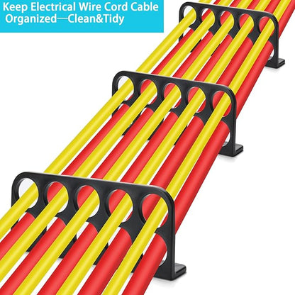 12Pack Cable Chase Wire Bracket,Cable Chase Bracket Support Organizer for NMB,Wire Stackers Keep Electrical Cord Tidy Clean&Save Time Space Labor,1" with 10-Hole Design