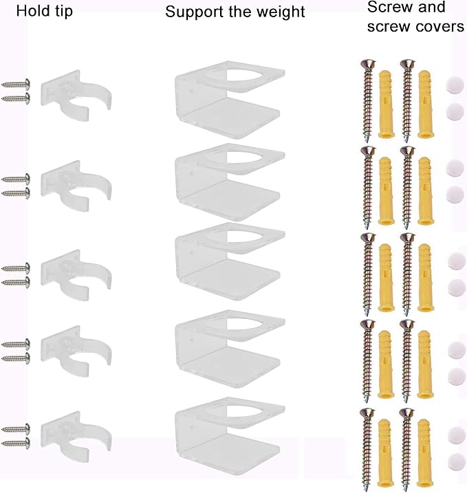 YYST Clear Light Saber Wall Mount Wall Rack Wall Holder - 5 Pack