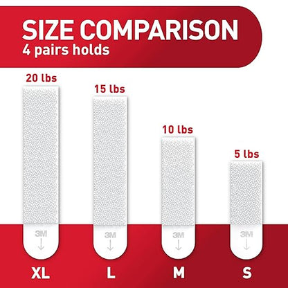 Command 15 lb & 10 lb Large and Medium 28 Pairs Picture Hanging Strips (56 Strips), Damage-Free Hangers for Picture Frames, No Tools Required, Great for Home Room Wall Decor, White Adhesive