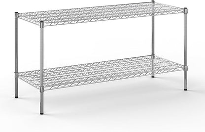 21" Deep x 54" Wide x 27" Height Wire Shelving Kit | 2-Tier | NSF Commercial Storage Rack Unit