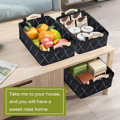 Gray Storage Baskets Bin Empty Basket Foldable Fabric Storage Cubes for Desks Drawers Shelves Pantry Cabinet Bathroom Office Sturdy Home Decor