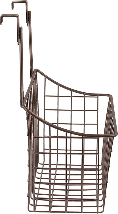 Spectrum Medium Cabinet Door Wire Basket Grid Over Cabinet Organizer Bronze, Hanging Over Cabinet Door Storage Organizer Basket for Kitchen and Bath Cleaning Supplies Washcloths Hand Towels