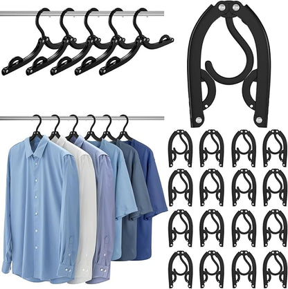 30 Pcs Portable Folding Travel Hangers for Cruise Ship Essentials 2026, Plastic Hanger Clothes Drying Rack for Suitcase, RV, Camping, Flying, Hotel, Road Trip Essentials Travel Accessories (Black)