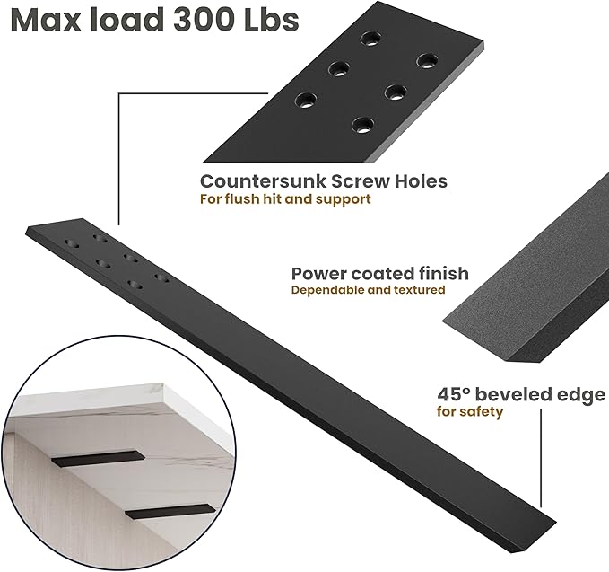 BATODA 14" Countertop Support Brackets (4 pcs) for Granite - Heavy Duty L Shelf Bracket - Wall Mounted Support for DIY Open Shelving – Knee Wall Support - Mounting Hardware Included ( Pack 4 )