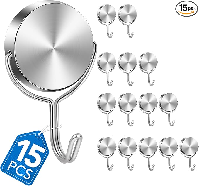 LOVIMAG Heavy Duty Swivel Magnetic Hooks - 80Lbs Capacity, School & Cruise Cabin Accessories - 15 Pack