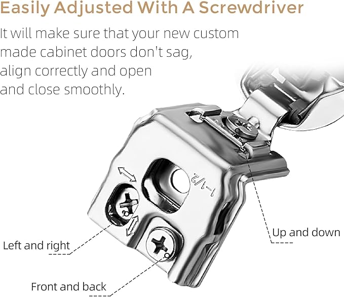 Ravinte 10 Pack 5 Pairs 1-1/2 inch Overlay Soft Close Hinges for Kitchen Cabinet Hinges Satin Nickel Hidden Hinges Stainless Steel Concealed Hinge self Closing