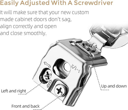 Ravinte 30 Pack 15 Pairs 1-1/2 inch Overlay Soft Close Hinges for Kitchen Cabinet Satin Nickel Hidden Stainless Steel Concealed Hinges self Closing