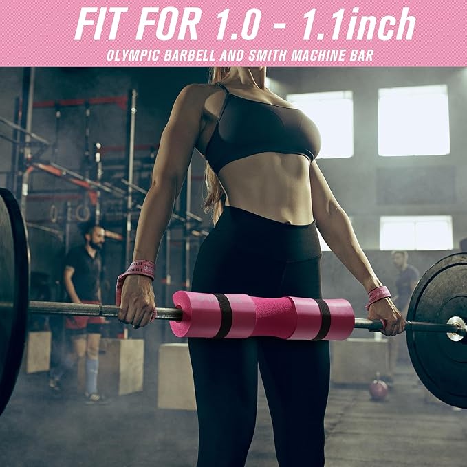 G4Free 9Pcs Barbell Pad Set for Squat, Hip Thrusts, Lunges, Leg day, Standard Olympic Bars with 2 Gym Ankle Safety Straps, 3 Hip Resistance Bands, 2 Lifting Strap, Barbell Pad, and Carry Bag
