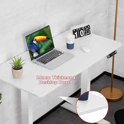 farexon 48 x 24 inch Standing Desk Electric Adjustable Height with Charging Station,USB Outlets, Stand up Desk with Wheels, Preset Heights Home Office Gaming Computer Workstations Table(White)