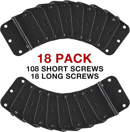 18 Pack Matte Black Door Hinges 3 1/2 Inch Interior Door Hinges 3.5 Inch Rounded 5/8” Radius Corners No-Squeak Sturdy Flat Iron Construction Standard Residential Hardware for Bedroom Home Indoor Doors