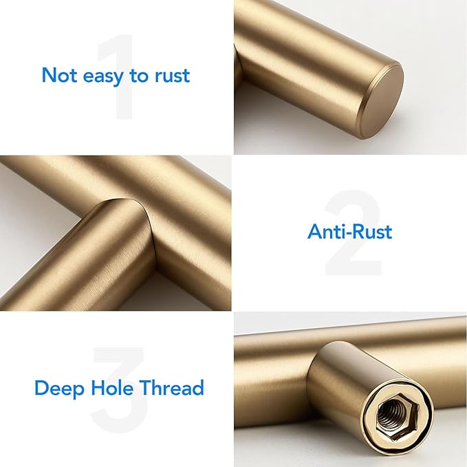 Champagne Bronze Cabinet Handles 8-3/4 Inch Hole Center Stainless Steel Drawer Pulls for Cabinets, Dresser, Bathroom 10 Pack
