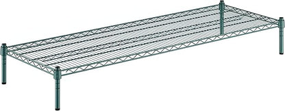21" x 60" x 8" Green Epoxy Wire Storage Shelf, Dunnage Rack, Commercial 1 Tier Small Shelf